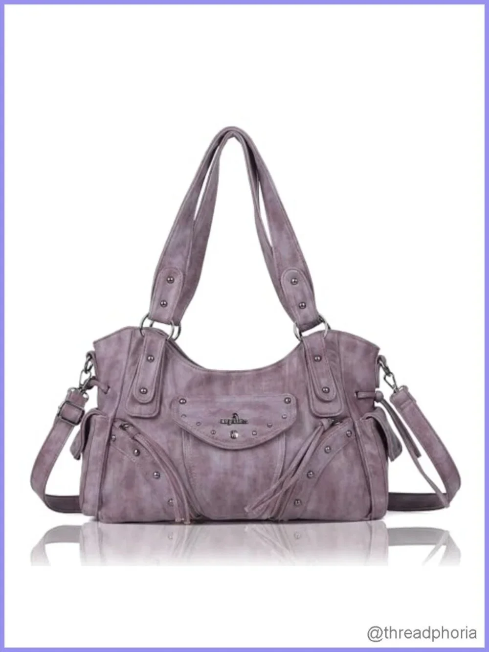 Retro Wash Vegan Leather Hobo Bag Women Shoulder Crossbody Purse